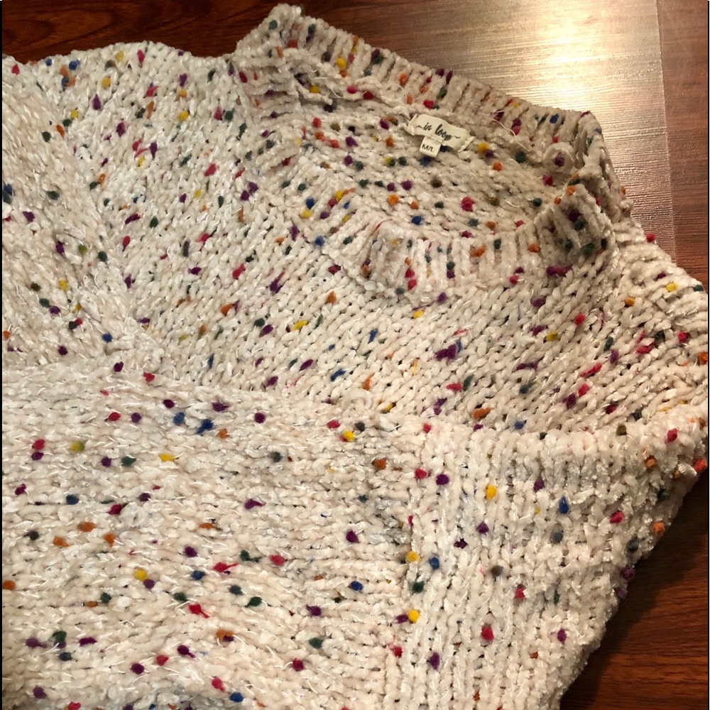 Confetti Chenille Boxy Crop Sweater